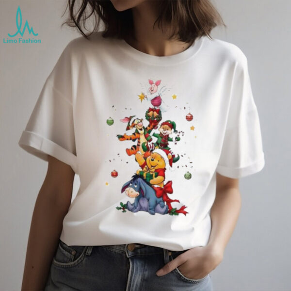 Winnie The Pooh Christmas Tree Friends Eeyore Tigger Piglet Disney Holiday shirt