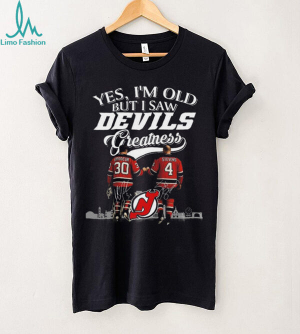 Yes I’m Old But I Saw New Jersey Devils Greatness Brodeur And Stevens Legends Signatures 2025 T shirt