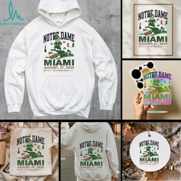Notre Dame vs Miami Hurricanes hard rock stadium Miami gardens Fl 2025 shirt