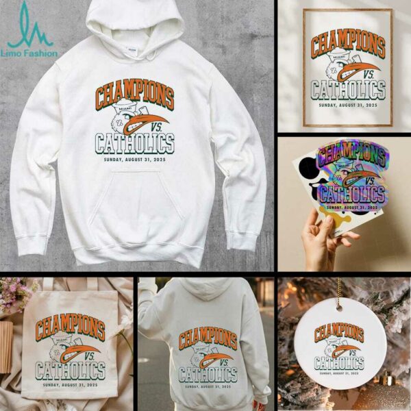 Notre Dame vs Miami Champions vs Catholics 2025 shirt