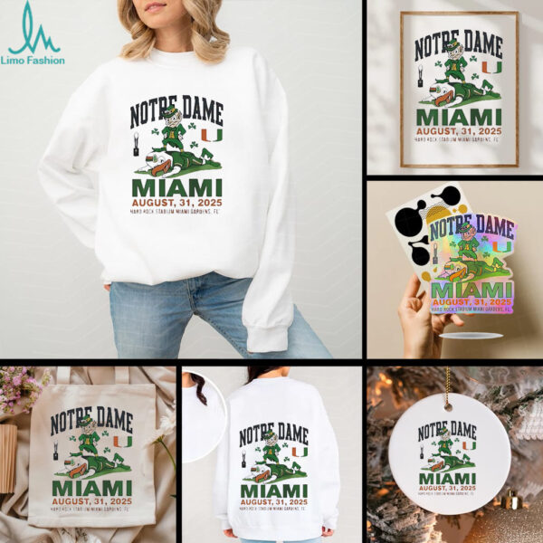 Notre Dame vs Miami Hurricanes hard rock stadium Miami gardens Fl 2025 shirt
