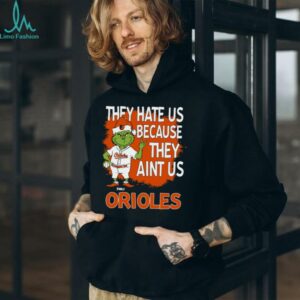 Personalized Baltimore Orioles Grinch Christmas Tee, Santa Baseball Shirt with Quote They Hate Us Ain’t Us, Funny MLB Gift