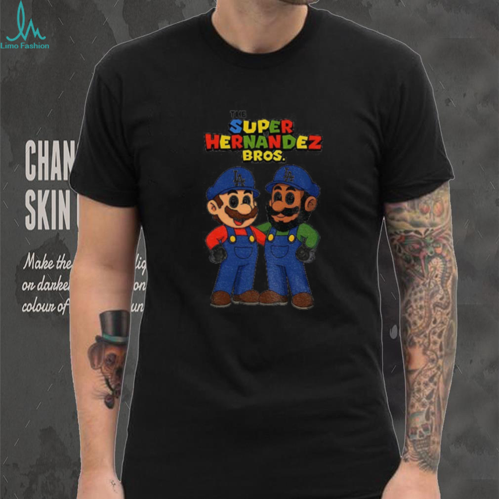 Super Mario The Super Hernandez Bros Los Angeles Dodgers MLB baseball shirt Super Mario The Super Hernandez Bros Los Angeles Dodgers MLB baseball shirt