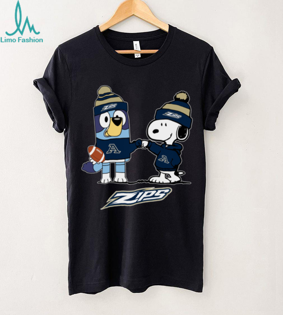 Akron Zips Christmas Snoopy Bluey NCAA Cute Football Shirt Akron Zips Christmas Snoopy Bluey NCAA Cute Football Shirt
