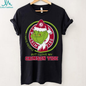 Alabama Crimson Tide Grinch Christmas T Shirt Hates People But Loves Football