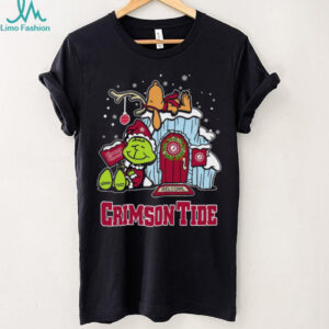 Alabama Crimson Tide Grinch and Snoopy Nuts Welcome Christmas T Shirt