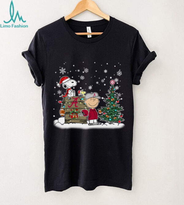Alabama Crimson Tide Snoopy Charlie Brown Christmas Holiday T Shirt
