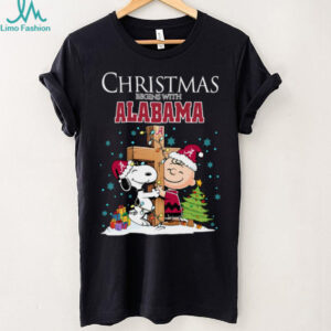 Alabama Crimson Tide Snoopy Christmas Shirt Charlie Brown Holiday Football Tee
