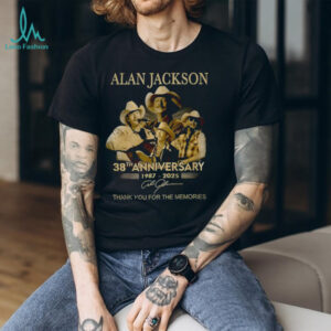 Alan Jackson 38th Anniversary 1987 2025 Thank You For The Memories signatures shirt