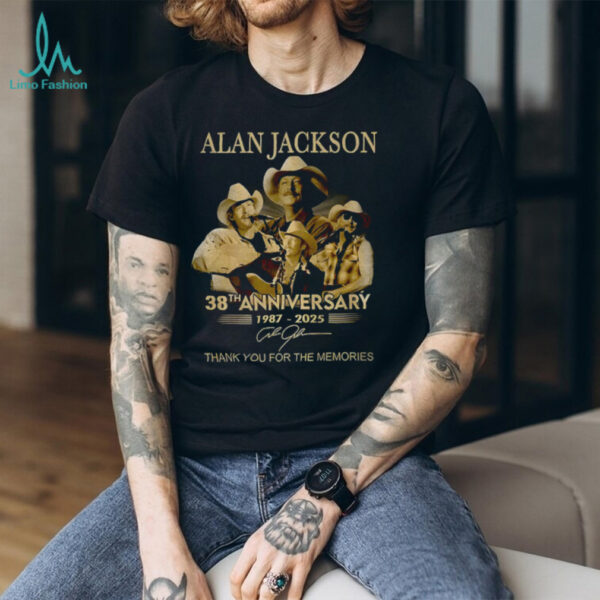 Alan Jackson 38th Anniversary 1987 2025 Thank You For The Memories signatures shirt