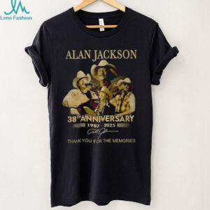 Alan Jackson 38th Anniversary 1987 2025 Thank You For The Memories signatures shirt
