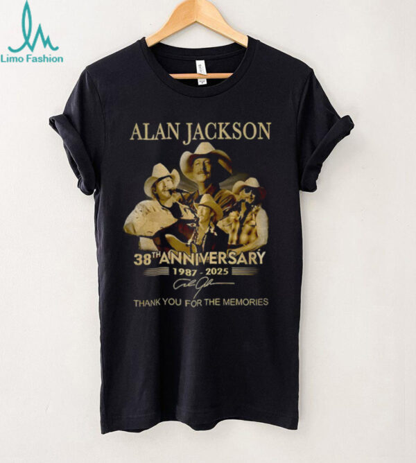 Alan Jackson 38th Anniversary 1987 2025 Thank You For The Memories signatures shirt