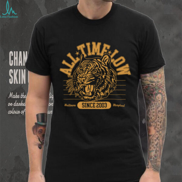 All Time Low Merch All Time Low Tiger Dateback T Shirt