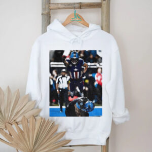 Amon Ra St Brown and Jahmyr Gibbs Spider man photo Detroit Lions shirt