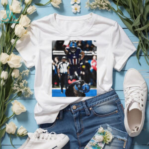 Amon Ra St Brown and Jahmyr Gibbs Spider man photo Detroit Lions shirt