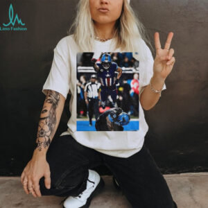 Amon Ra St Brown and Jahmyr Gibbs Spider man photo Detroit Lions shirt