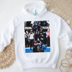 Amon Ra St Brown and Jahmyr Gibbs Spider man photo Detroit Lions shirt