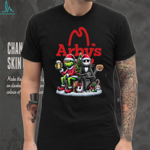 Arby�s Christmas The Grinch And Jack Skellington Santa T Shirt