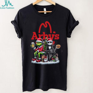 Arby�s Christmas The Grinch And Jack Skellington Santa T Shirt