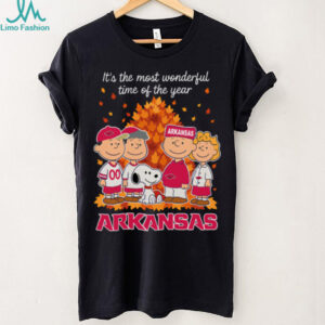 Arkansas Razorbacks x Peanuts Fall T Shirt It’s the Most Wonderful Time of the Year