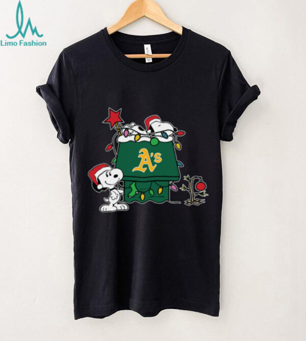 Athletics Christmas Snoopy Doghouse T Shirt