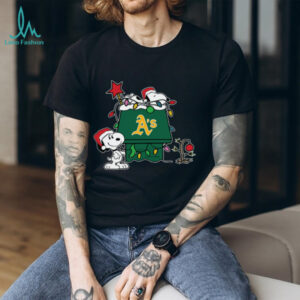 Athletics Christmas Snoopy Doghouse T Shirt