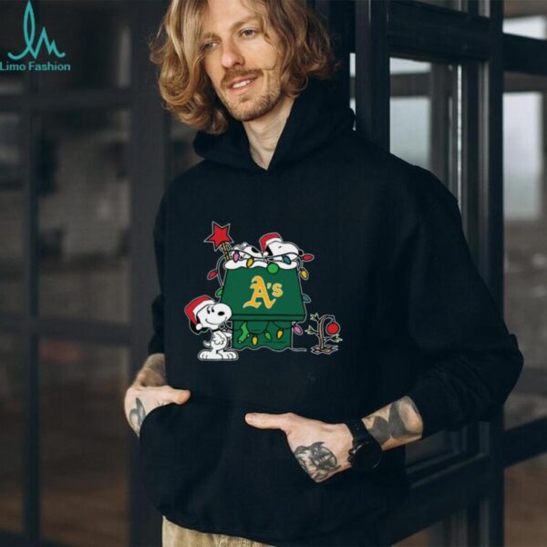 Athletics Christmas Snoopy Doghouse T Shirt