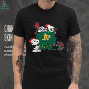 Athletics Christmas Snoopy Doghouse T Shirt