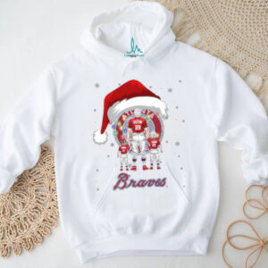 Atlanta Braves Personalized Santa Christmas Lights Shirt – Custom Name MLB Family Tee – Holiday Baseball Gift for Dad, Mom, Kids