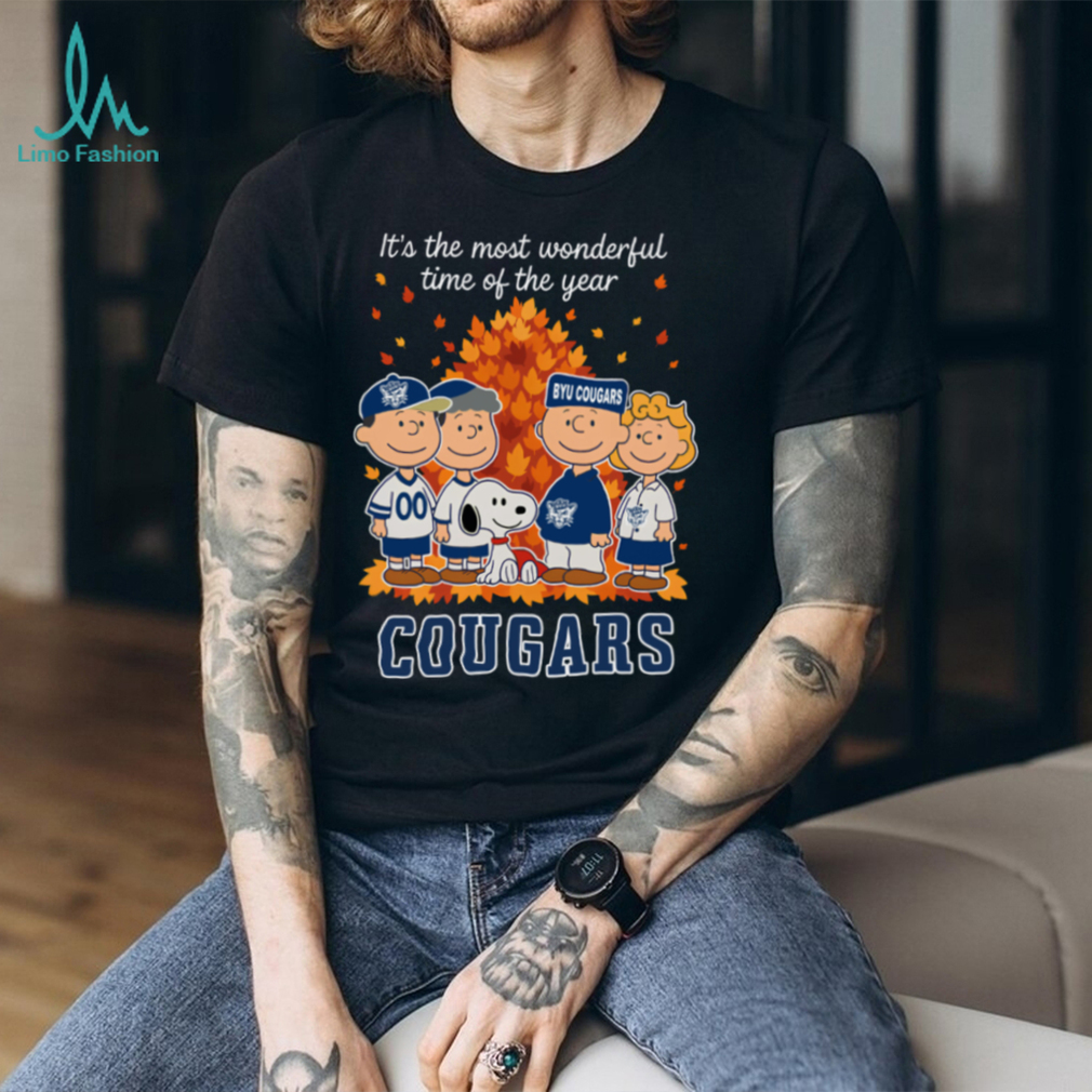 BYU Cougars x Peanuts Fall T Shirt It’s the Most Wonderful Time of the Year BYU Cougars x Peanuts Fall T Shirt It’s the Most Wonderful Time of the Year