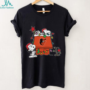 Baltimore Orioles Christmas Snoopy Doghouse T Shirt
