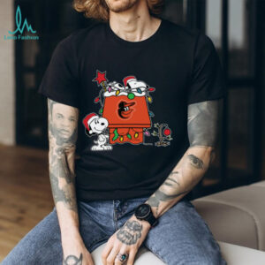 Baltimore Orioles Christmas Snoopy Doghouse T Shirt