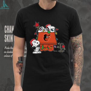 Baltimore Orioles Christmas Snoopy Doghouse T Shirt