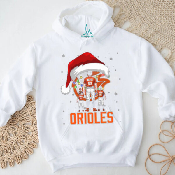 Baltimore Orioles Santa Christmas Lights Family Shirt – Personalized MLB Fan Tee – Custom Holiday Baseball Gift for Men & Women
