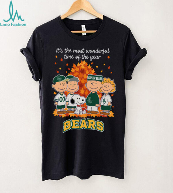 Baylor Bears x Peanuts Fall T Shirt It’s the Most Wonderful Time of the Year