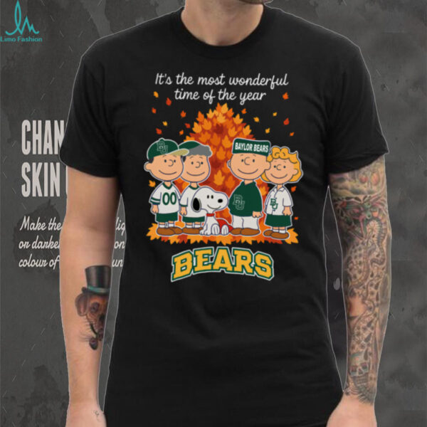 Baylor Bears x Peanuts Fall T Shirt It’s the Most Wonderful Time of the Year