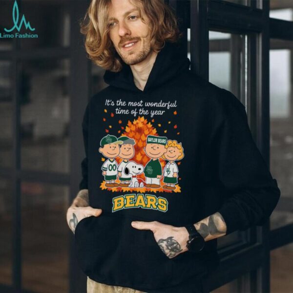 Baylor Bears x Peanuts Fall T Shirt It’s the Most Wonderful Time of the Year