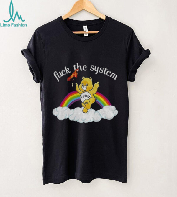 Bear resist fuck the system rainbow LGBT Pride Month shirt
