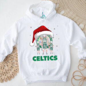 Boston Celtics Christmas Family T Shirt – Custom Name & Number NBA Fan Tee – Personalized Dad Gift for Holiday & Game Day
