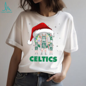 Boston Celtics Christmas Family T Shirt – Custom Name & Number NBA Fan Tee – Personalized Dad Gift for Holiday & Game Day