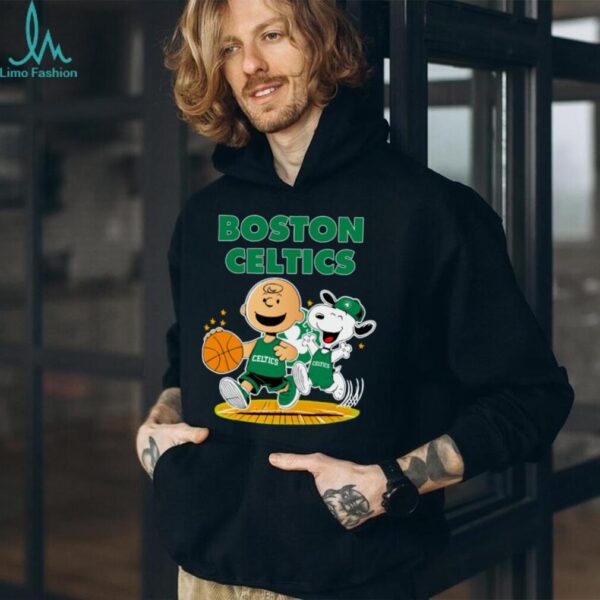 Boston Celtics X Charlie Brown And Snoopy Playing Basketball Shirt