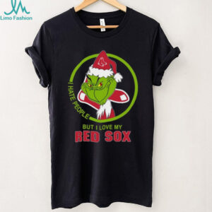 Boston Red Sox Grinch I Hate People But I Love My Team Christmas Baseball T Shirt