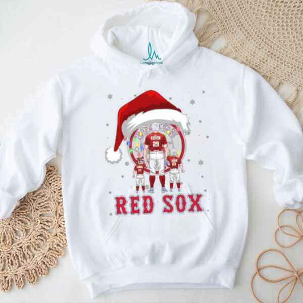 Boston Red Sox Santa Christmas Lights Matching Family Tee – Custom MLB Shirt – Personalized Holiday Gift for Baseball Fans