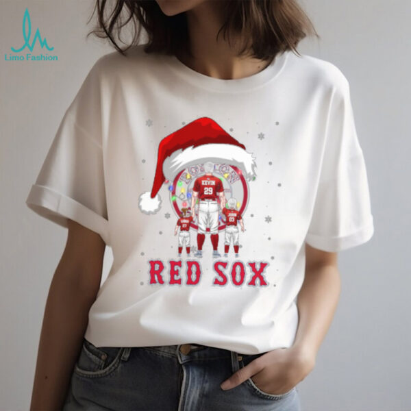 Boston Red Sox Santa Christmas Lights Matching Family Tee – Custom MLB Shirt – Personalized Holiday Gift for Baseball Fans