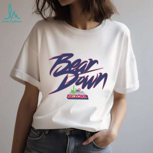 Breakingt Shop Arizona Wildcats Bear Down Cactus Logo T Shirt