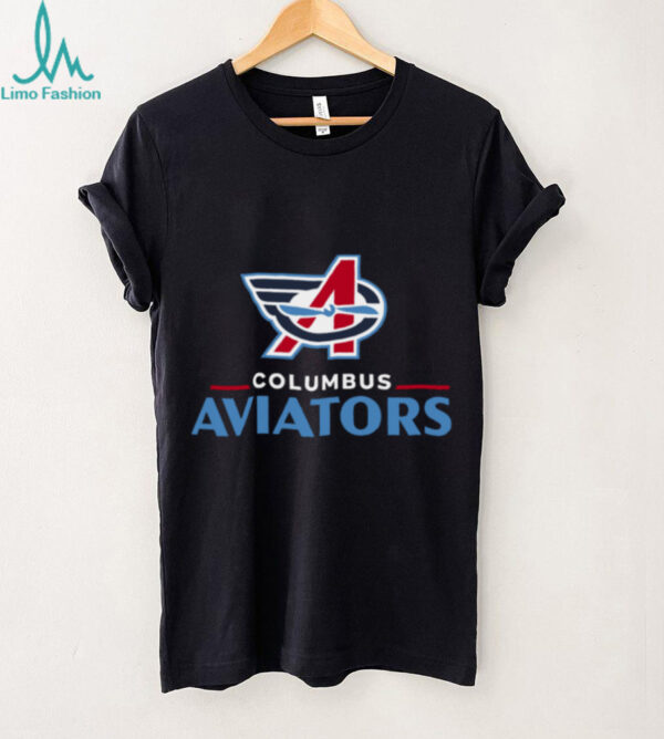 Breakingt Shop Columbus Aviators Lockup Logo T Shirt