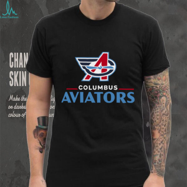 Breakingt Shop Columbus Aviators Lockup Logo T Shirt