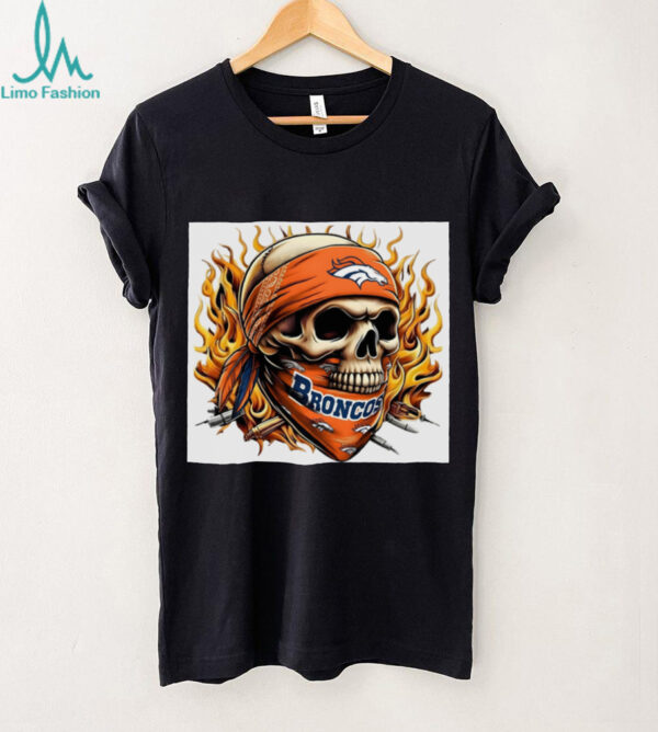 Broncos Skull Fire Fan Tee