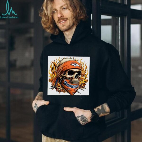 Broncos Skull Fire Fan Tee