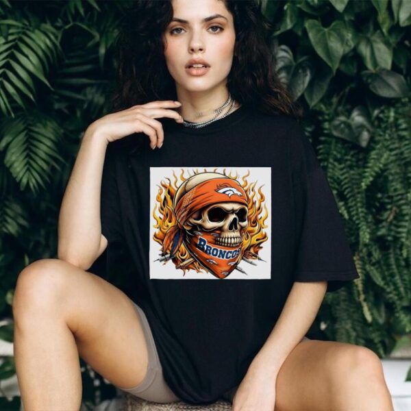 Broncos Skull Fire Fan Tee